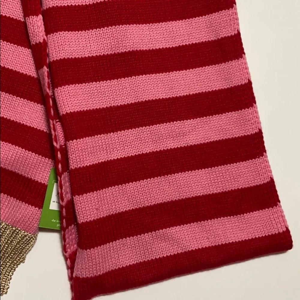 NWT Kate spade pink and gold winter scarf 🧣